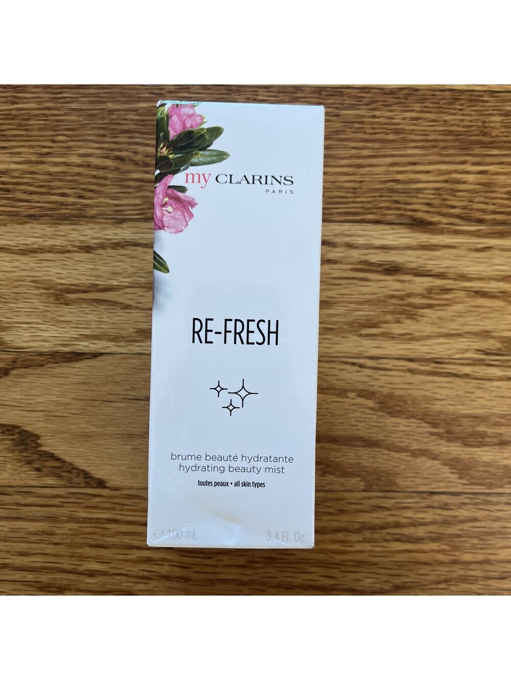 Clarins Re-Fresh Hydrating Facial Spray Tonic Mist 100mL Glass Bottle